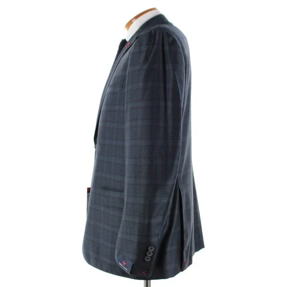 Cardinal of Canada NWT Wool Sport Coat Size 44R US In Dark Green w/ Navy Plaid